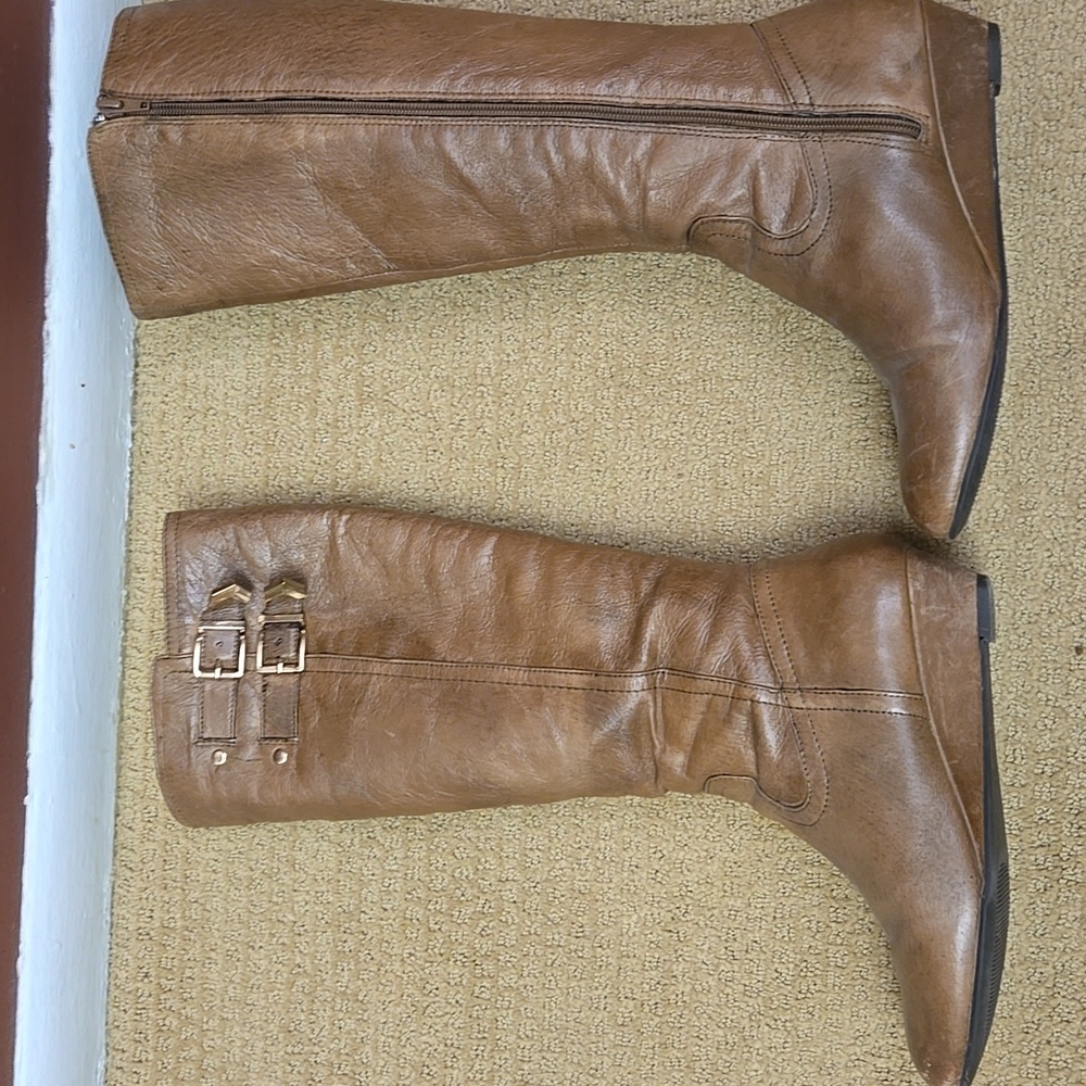 Steve Madden Indey Golden Brown Leather Boots 7M